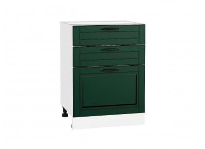 Шкаф нижний с 3-мя ящиками Дублин Special Green/Белый 816*600*478