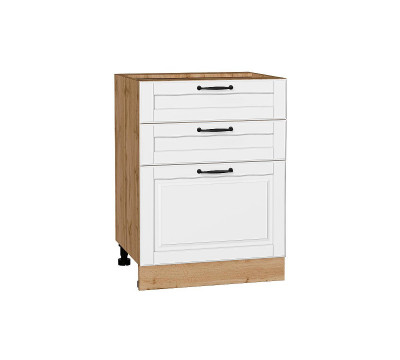 Шкаф нижний с 3-мя ящиками Дублин Special White/Дуб Вотан 816*600*478