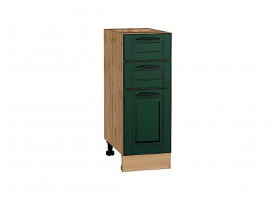 Шкаф нижний с 3-мя ящиками Дублин Special Green/Дуб Вотан 816*300*478
