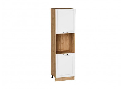 Шкаф пенал с 2-мя дверцами под технику Дублин Special White/Дуб Вотан 2132*600*574