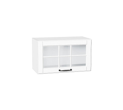 Шкаф верхний горизонтальный остекленный Дублин Special White/Белый 358*600*318