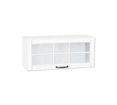 Шкаф верхний горизонтальный остекленный Дублин Special White/Белый 358*800*318