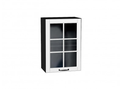 Шкаф верхний с 1-ой остекленной дверцей Дублин Special White/Graphite 716*500*318