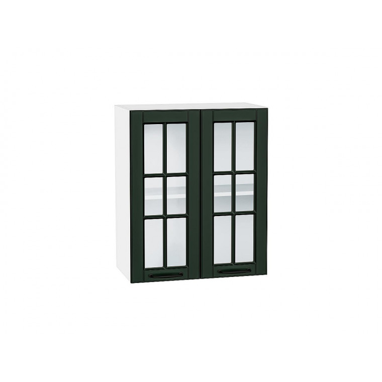 Шкаф верхний с 2-мя остекленными дверцами Дублин Special Green/Белый 716*600*318