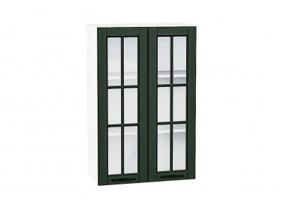 Шкаф верхний с 2-мя остекленными дверцами Дублин Special Green/Белый 920*600*318