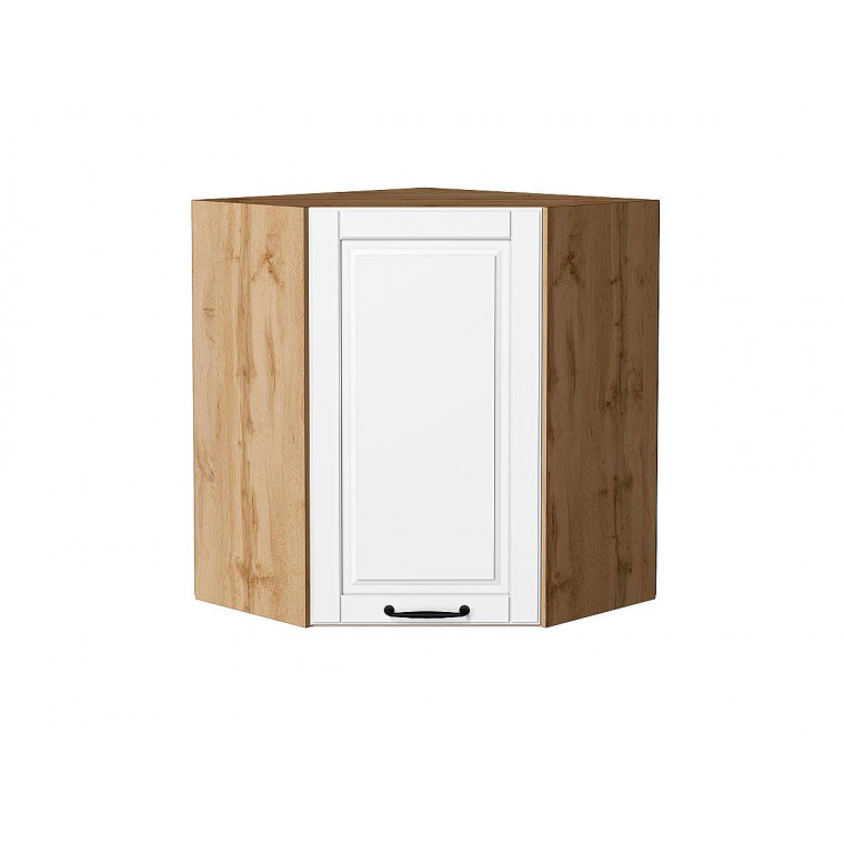 Шкаф верхний угловой Дублин Special White/Дуб Вотан 716*600*600