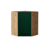 Шкаф верхний угловой Дублин Special Green/Дуб Вотан 716*600*600