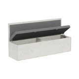 Скамья прямая Берген - 0009.177.000 Дуб Крафт белый, Велюр Серый