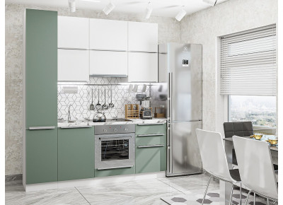 Модульная кухня Фьюжн-06 Silky White/Silky Mint