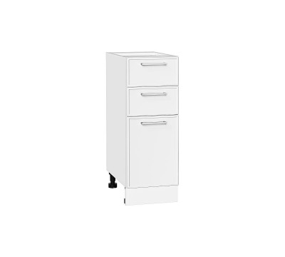 Шкаф нижний с 3-мя ящиками Квадро Белый 816х300х481