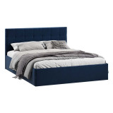 Кровать без ПМ Джоли Тип 1 (без подъемного механизма) Микровелюр Wellmart Blue