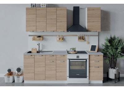Кухонный гарнитур Гранита 1,6 м 160х213.2х47.8 см Белый/Дуб Сонома