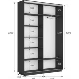 Шкаф-купе Экспресс 120х45х220 Серый диамант с зеркалами