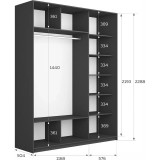 Шкаф-купе Прайм 180х57х230 Серый диамант Зеркало/ДСП с доводчиками