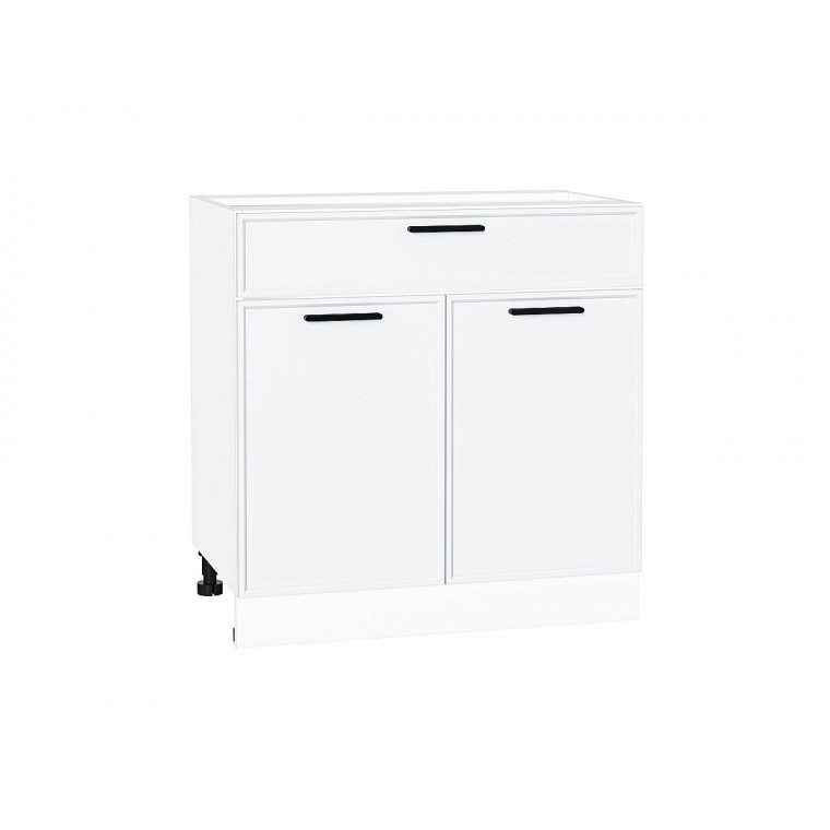 Шкаф нижний с 2-мя дверцами и ящиком Фрейм White Silk / Белый 816х800х484