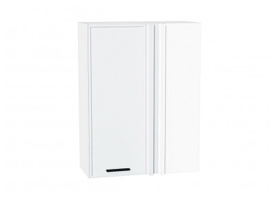 Шкаф верхний прямой угловой Фрейм White Silk / Белый 920х700х345