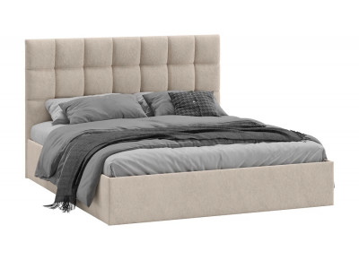Кровать без ПМ Эмбер (без подъемного механизма) Микровелюр Wellmart Dark Beige