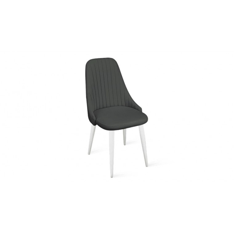 Стул Франк (конус) исп. 2 - ДП2-30 Белый матовый/Микровелюр Catania Graphite (темно-серый)