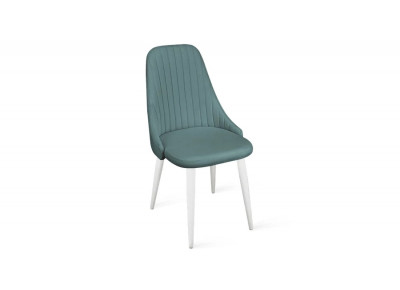 Стул Франк (конус) исп. 2 - ДП2-30 Белый матовый/Микровелюр Madera Aquamarine (аквамарин)