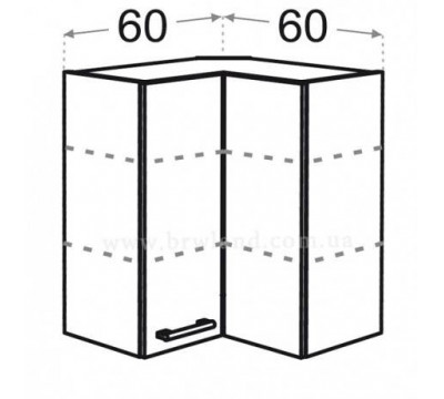 ШВУ 600 (прямой)-Шкаф верхний угловой для кухни Турия